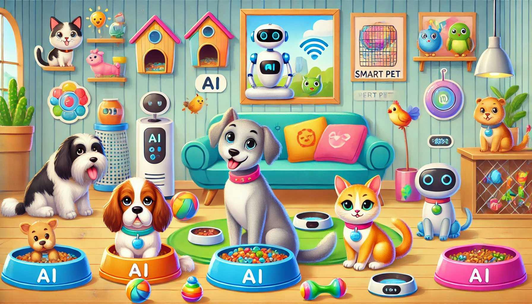 Visual for a Blog Post About Dogs and AI, Created by DALL·E