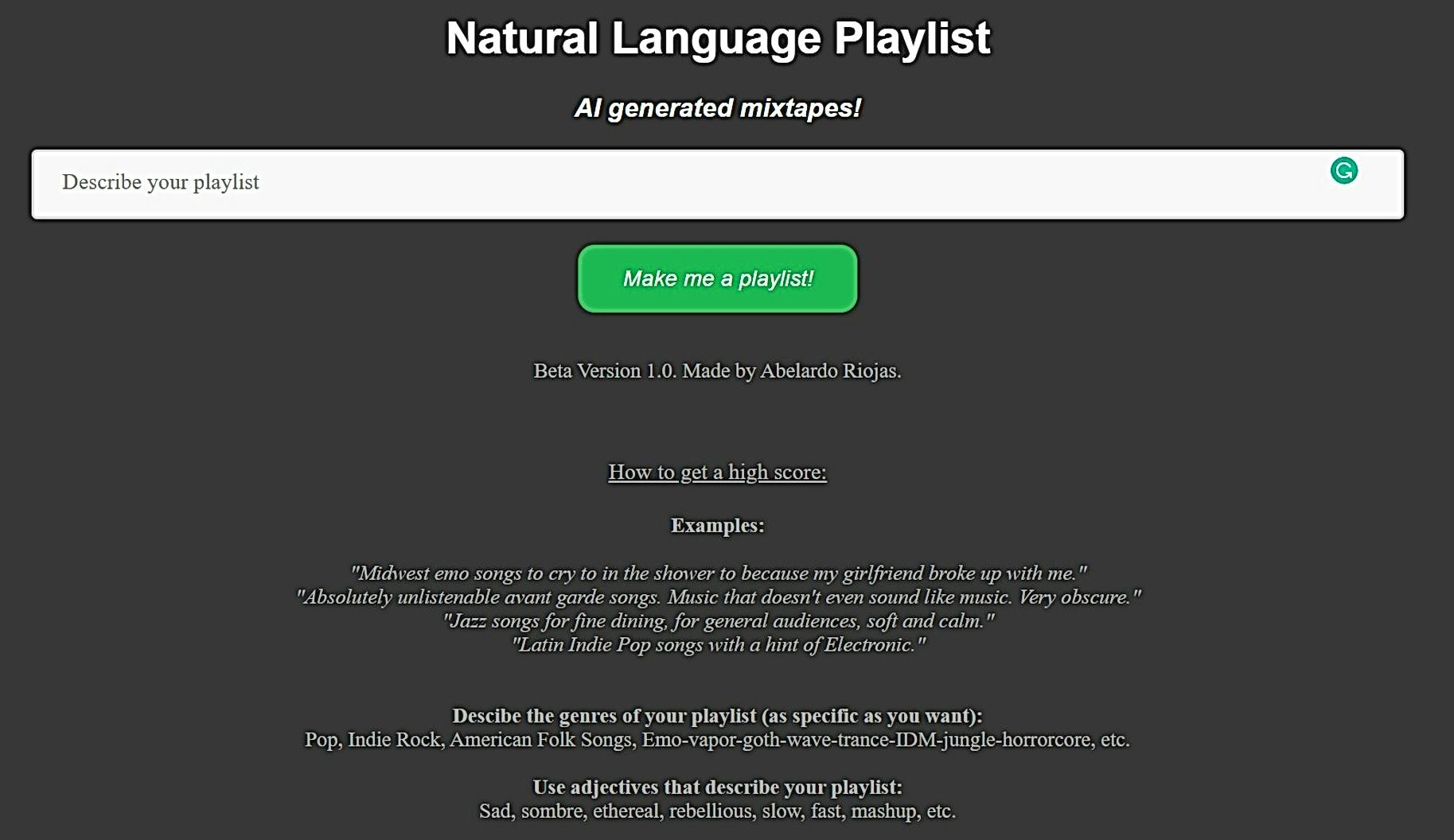 Natural Language Playlist featured